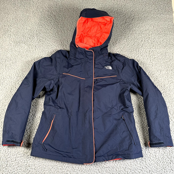 The North Face Hyvent Jacket‎ Women's XL Blue Puff Parka Coat Sherpa Lined